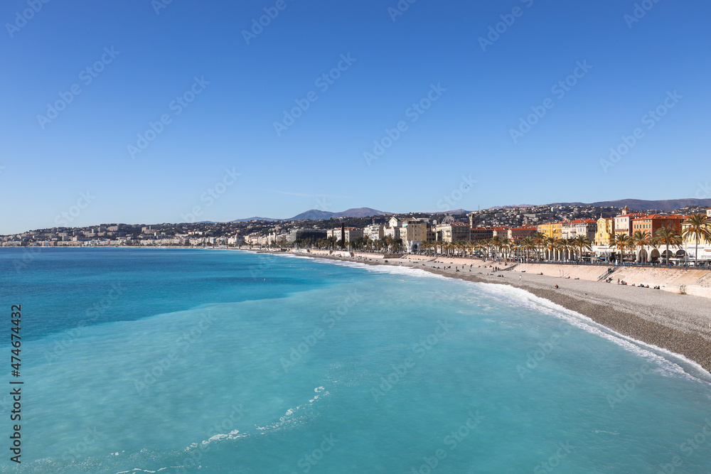 Poster City of Nice with Promenade des Anglais