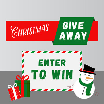 Christmas Giveaway banner, social media post vector image