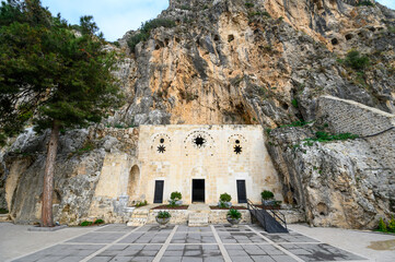 Church of St Peter in Antakya, Hatay region, Turkey. An ancient cave church known as the first...