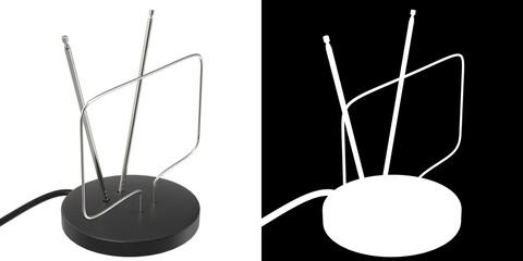 3D rendering illustration of a basic indoor antenna