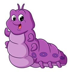 The happy fat caterpillar is gesturing something