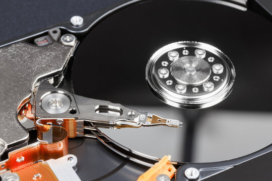 HDD inside, close-up