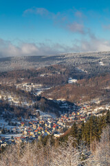 Schöne Winterlandschaft auf den Höhen des Thüringer Waldes bei Oberschönau - Thüringen