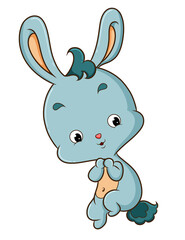 The hand drawing of the rabbit is very excited