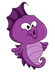 The hand drawing of the seahorse is having a fat body