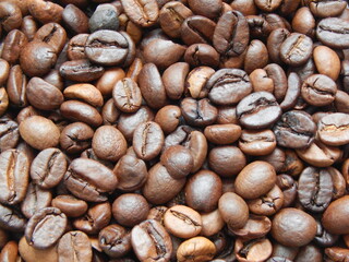 Coffee beans. Macro photo