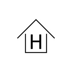 House and letter H icon. Thin lines eps ten