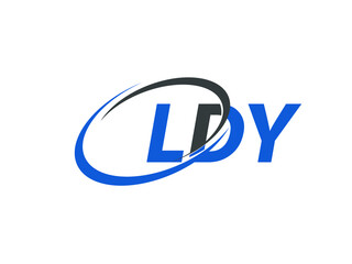 LDY letter creative modern elegant swoosh logo design