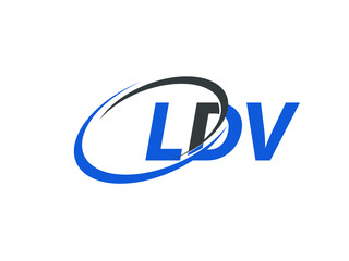LDV letter creative modern elegant swoosh logo design