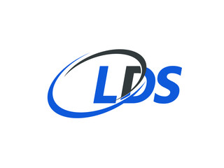 LDS letter creative modern elegant swoosh logo design