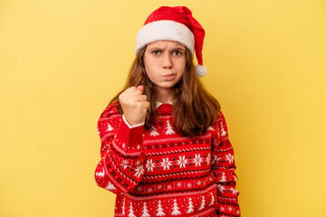 showing fist to camera, aggressive facial expression.