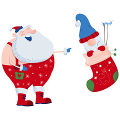 Santa and christmas sock