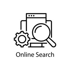 Online Search vector Outline Icon Design illustration. Activities Symbol on White background EPS 10 File