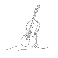 Violin continuous line drawing. © Violetta