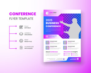Modern Creative Business Conference Flyer Or Online Corporate Business Conference Webinar Template Design