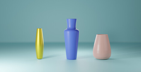 3D render of vase in-studio