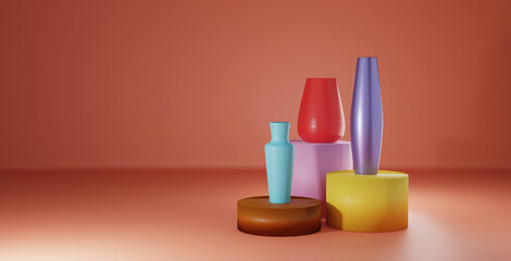 3D render of vase in-studio