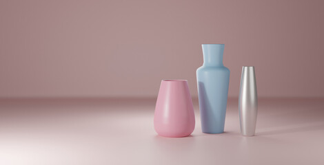 Obraz na płótnie Canvas 3D render of vase in-studio