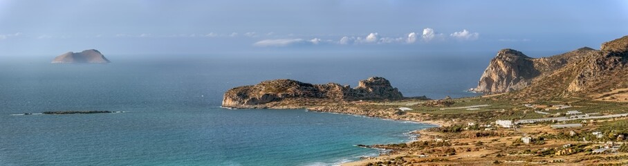 Fototapeta na wymiar View of Phalasarna (Falasarna) beach the west end of the island of Crete, Greece.