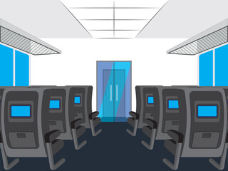 Electric train car interior.