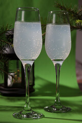 Christmas and New Year background for cards and invitations with holiday attributes