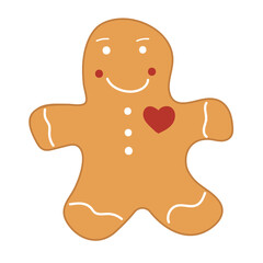 Gingerbread. Ginger cookie. Single element. White background. Illustration. Vector.
