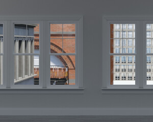 +テレビ会議 背景用 4K 動画 CG 夜景 都市景観 高層ビル 窓 航空障害灯 赤ランプ 点滅 for using in video conference and as a zoom background.