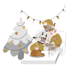 Eating at the Christmas table