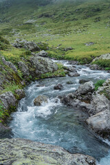 Mountain river Kyafar, tourist resort of Arkhyz.