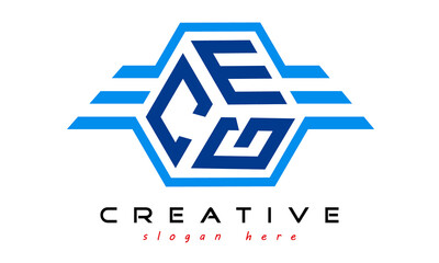 emblem badge with wings CEG letter logo design vector, business logo, icon shape logo, stylish logo template - obrazy, fototapety, plakaty