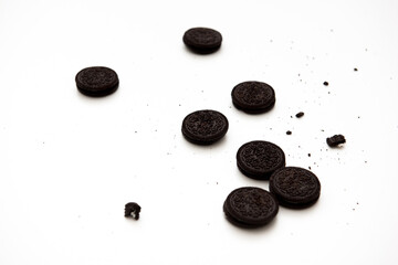 Chocolate cookie isolated on white background