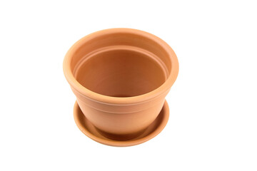 Ceramic flower pot isolated on white