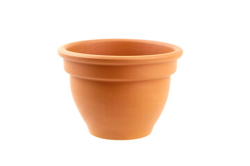 Ceramic flower pot isolated on white