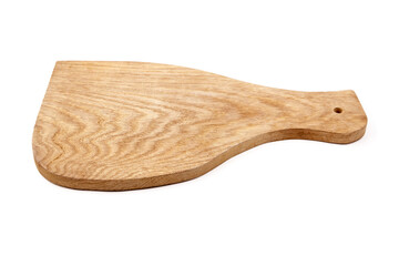 Ham wooden cutting board isolated on white