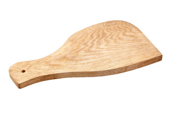 Ham wooden cutting board isolated on white