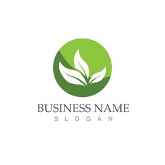Logos of green Tree leaf ecology
