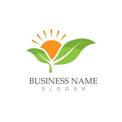 Logos of green Tree leaf ecology