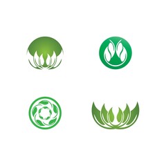 Logos of green Tree leaf ecology