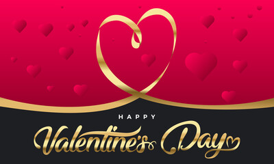 Luxurious gradient valentines day background with hearts