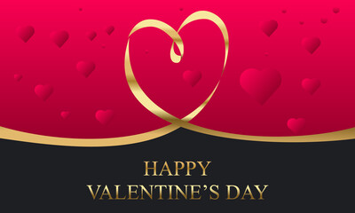 Luxurious gradient valentines day background with hearts