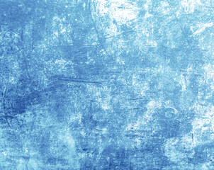 Blue grunge surface. Overlay grainy wallpaper. Weathered chalk fabric. Scratched grunge texture of metal. Vintage rusty