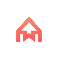 Real estate logo house with an arrow logo template.