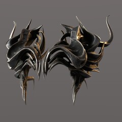 metal head fantasy ornament