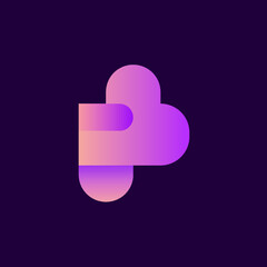 Abstract P letter logo design vector templates