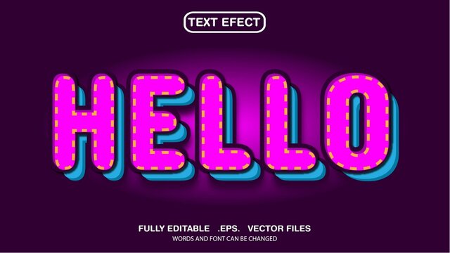editable text effect theme hello