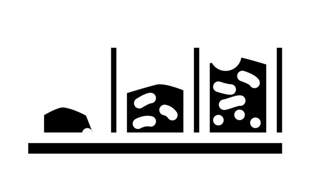 pit compost animated glyph icon pit compost sign. isolated on white background