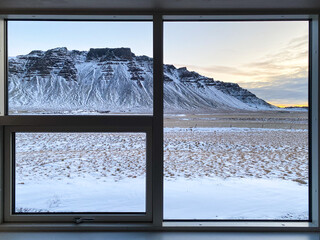 view from the window in the mountains, Iceland