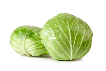 Cabbage isolated on white background with clipping path.