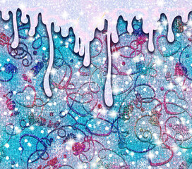 Tumbler Template 20 oz 23,62cmх20,83cm- PNG masks.Abstraction, 3d effect. Colorful ornament with hearts and sweets. Foam smudges. Glitter and holidays. On Valentine's Day, Christmas. Banner, postcard