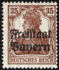 Postage stamps of the German Empire. Stamp printed in the German Empire. Stamp printed by German Empire.